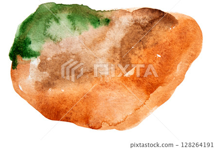 Brown Hand Drawn Watercolor Drops Round Banner 128264191