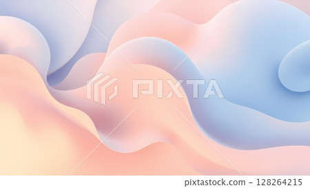 Smooth curves blending pastel colors 128264215