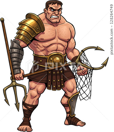 samurai sword with swords cartoon illustration 128264749
