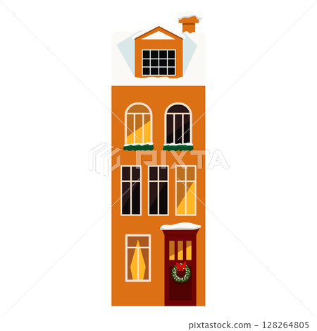 A Beautiful and Charming Urban House Illustration That Captures the Essence of City Living A Beautiful and Charming Urban House Illustration That Captures the Essence of City Living 128264805