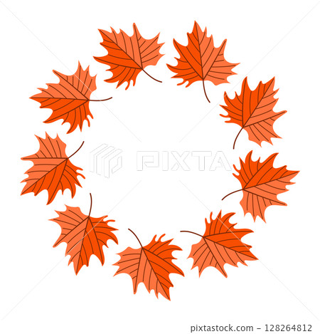 Stunning and Beautiful Autumn Leaves Wreath Design Perfect for Fall Home Decor Ideas 128264812