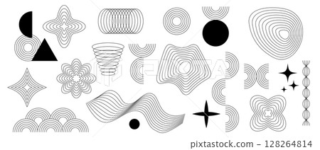 A curated collection of stunning abstract geometric elements showcasing creativity and artistry 128264814