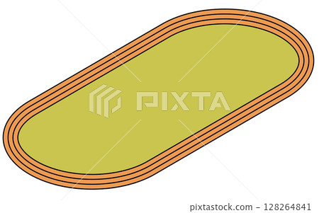 簡單的線條繪製跑道的等距圖（400 公尺） 128264841