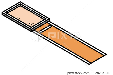 Simple line drawing isometric illustration of long jump Simple line drawing isometric illustration of long jump 128264846
