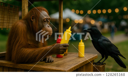Mustard for a crow?! The moment when a crow was so strong that it "crowed" 128265168