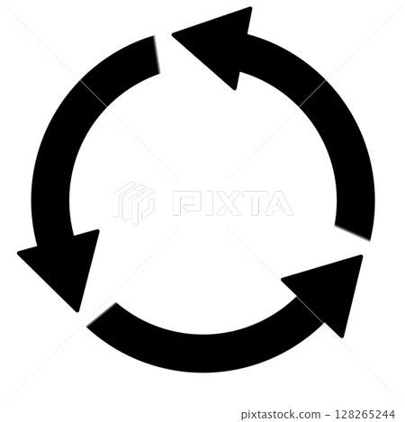 Simple circular cycle illustration of black rotating arrows 128265244