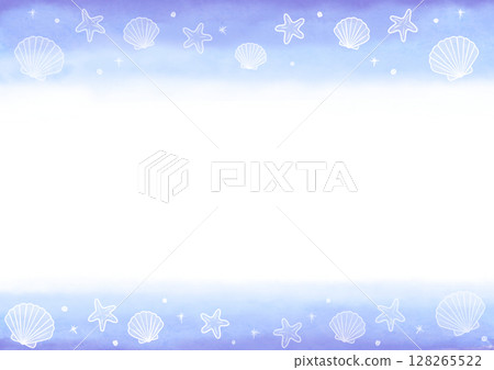 貝殼水彩框架紫色 貝殼水彩框架紫色 128265522