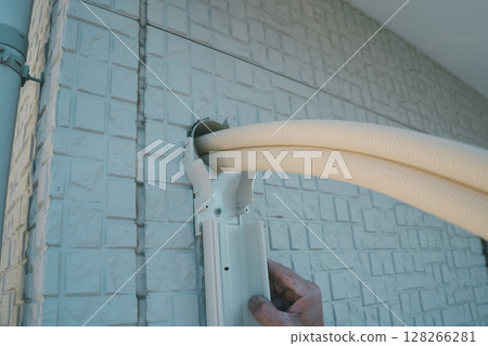 Air conditioner piping work Air conditioner piping work 128266281