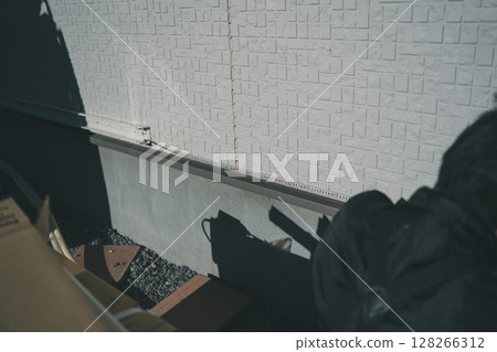 Air conditioner piping work 128266312