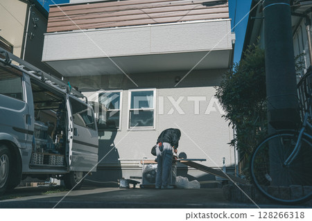 Air conditioner piping work 128266318