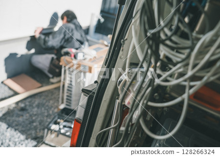 Air conditioning contractor's work vehicle 128266324