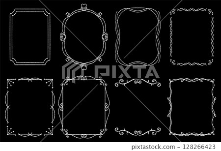 一組優雅的手繪框架（向量） 128266423