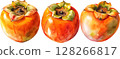Three Juicy Persimmons 128266817