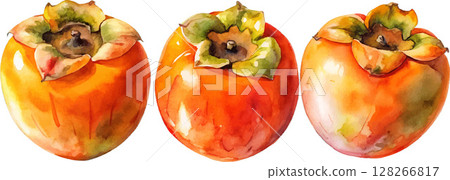 Three Juicy Persimmons 128266817