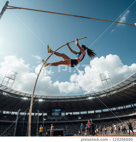 田徑女子撐竿跳圖片 128266880