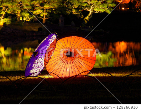 A lighted-up umbrella A lighted-up umbrella 128266910