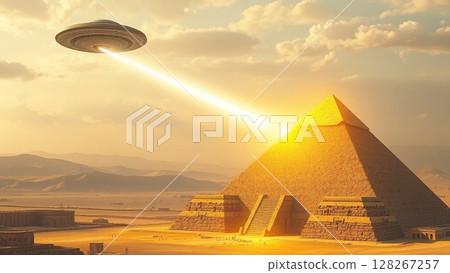 不明飛行物將金字塔變成黃金 128267257