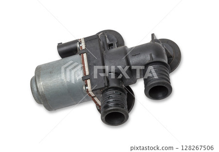 The water pump of the coolant pump is designed to provide forced circulation of antifreeze in the cooling system - from the engine to the radiator and vice versa. Black plastic spare part for sale. 128267506