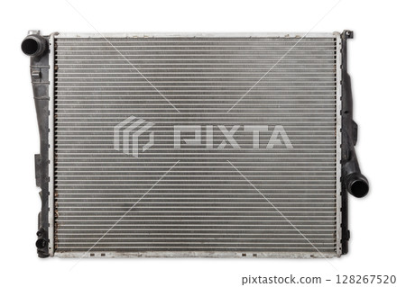 The cooling radiator is a metal heat exchanger inside filled with antifreeze. Repair in the workshop. Parts Catalog. The cooling radiator is a metal heat exchanger inside filled with antifreeze. Repair in the workshop. Parts Catalog. 128267520