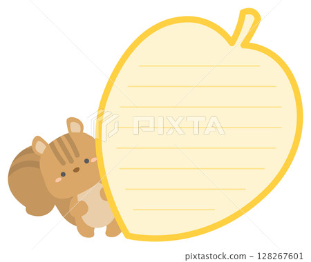 Squirrel and leaves frame Squirrel and leaves frame 128267601