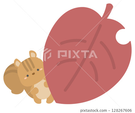 Squirrel and leaves of trees 128267606