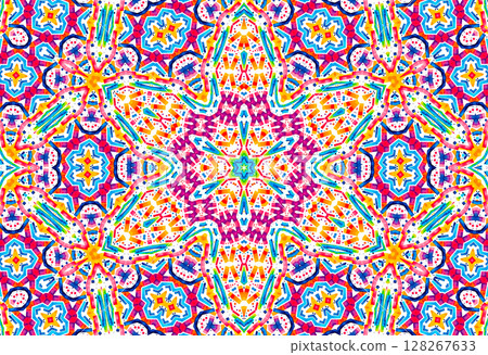Bright colorful shapes on white background, abstract multicolor pattern 128267633
