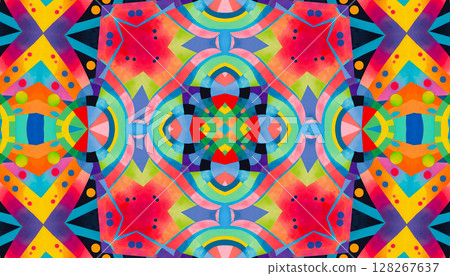 Bright colorful abstract kaleidoscopic pattern Bright colorful abstract kaleidoscopic pattern 128267637