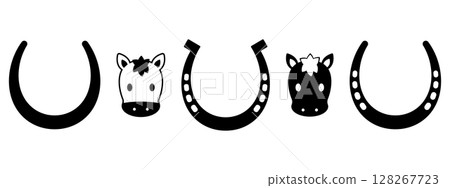 馬和馬蹄圖示集，單調 128267723