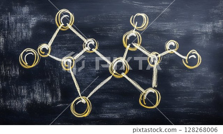 Abstract Representation of Molecular Structures on Canvas Abstract Representation of Molecular Structures on Canvas 128268006