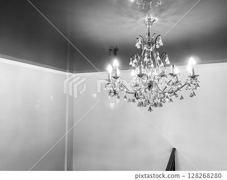 Elegant Monochrome Chandelier Glow Elegant Monochrome Chandelier Glow 128268280