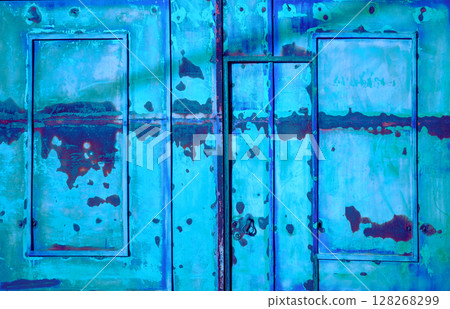 Abstract blue rust surface background 128268299