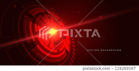 Futuristic technology hi tech red gear element on dark red background. Futuristic technology hi tech red gear element on dark red background. 128269167