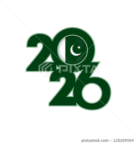 2026 banner with Pakistan flag inside. 128269564
