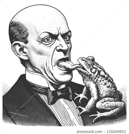 Man Licking a Toad sketch raster illustration 128269852