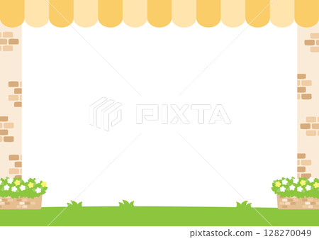 Cafe frame, yellow tent roof 128270049