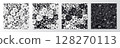 Elegant set of seamless floral patterns in black and white variations. Ideal for textile design, packaging, wallpapers, wrapping paper, fabric prints, gift wrap, surface patterns, digital paper. 128270113