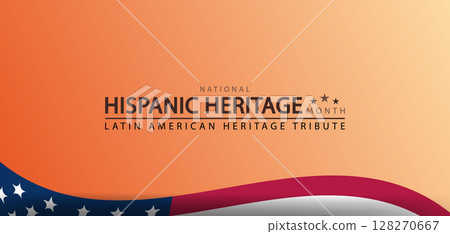 Wavy USA Flag Design for Hispanic Heritage Celebration Poster Wavy USA Flag Design for Hispanic Heritage Celebration Poster 128270667