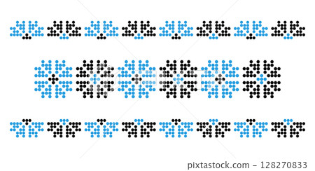 Ukrainian ethnic border ornaments in beaded style 128270833