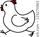 Simple chicken illustration - color 128270865