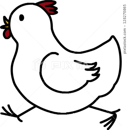 簡單的雞插圖-顏色 簡單的雞插圖-顏色 128270865