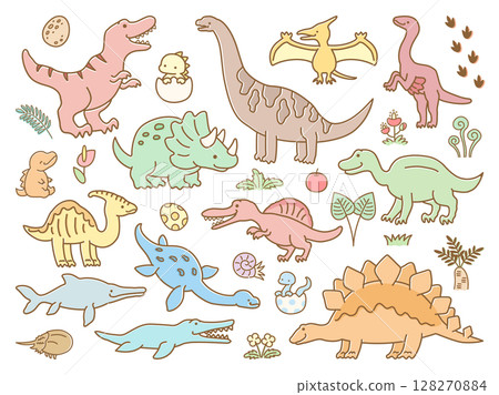 Cute dinosaur, illustration material set 128270884