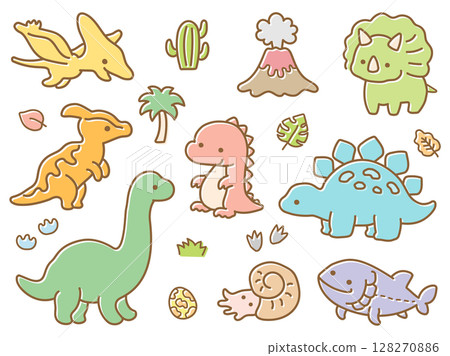 Cute dinosaur hand drawn illustration 128270886