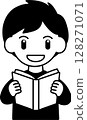 Simple illustration of a man reading a book 128271071