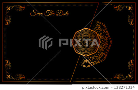 save the date invitation card floral ornament background save the date invitation card floral ornament background 128271334