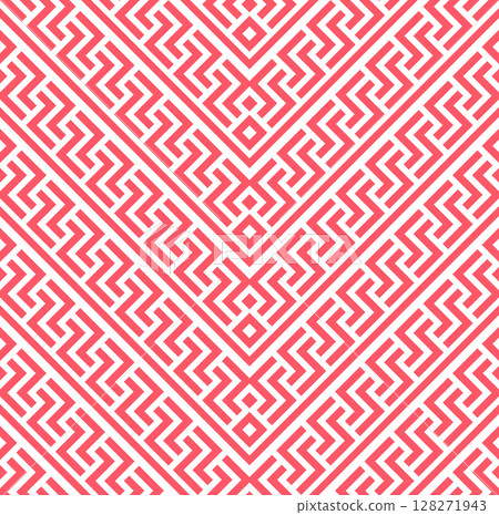 Abstract geometric pattern with stripes, lines. Seamless vector background. White and pink ornament. Simple lattice graphic design 128271943