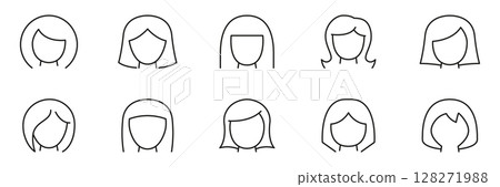 Female Hairstyles Outline Icon Set. Diverse Women Haircuts Symbol Collection. Fashion And Beauty Editable Stroke. Isolated Vector Illustration Female Hairstyles Outline Icon Set. Diverse Women Haircuts Symbol Collection. Fashion And Beauty Editable Stroke. Isolated Vector Illustration 128271988