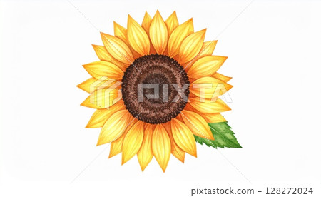 Sunflower blooming on white background Sunflower blooming on white background 128272024