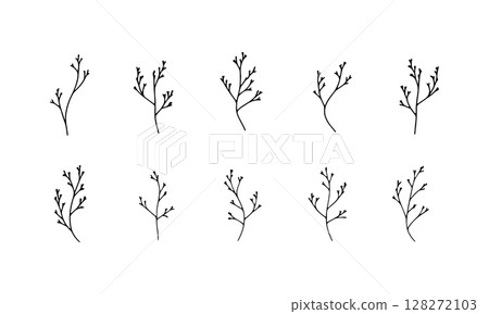Hand Drawn Floral Motif Collection. A soft and elegant bundle of botanical illustrations with flowing lines and blooming flower motifs, perfect for invitations, wall art, and eco-inspired branding. Hand Drawn Floral Motif Collection. A soft and elegant bundle of botanical illustrations with flowing lines and blooming flower motifs, perfect for invitations, wall art, and eco-inspired branding. 128272103