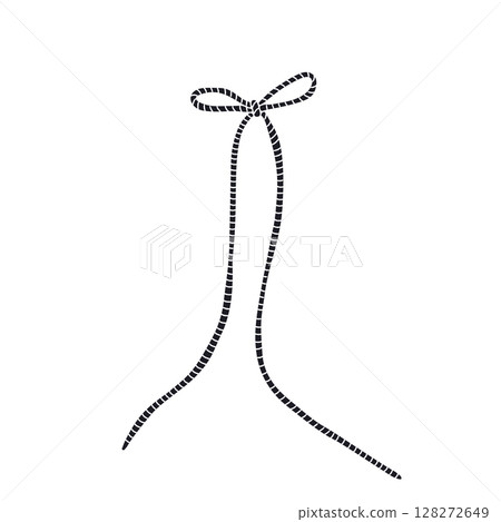 Hand drawn black silhouette fancy bow knot isolated on white background 128272649