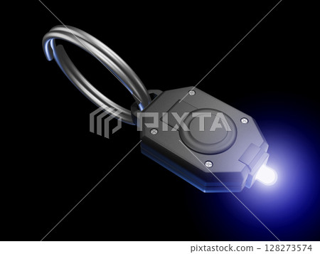 迷你燈、鑰匙燈、手電筒、LED燈、迷你閃光燈、黑色背景 128273574
